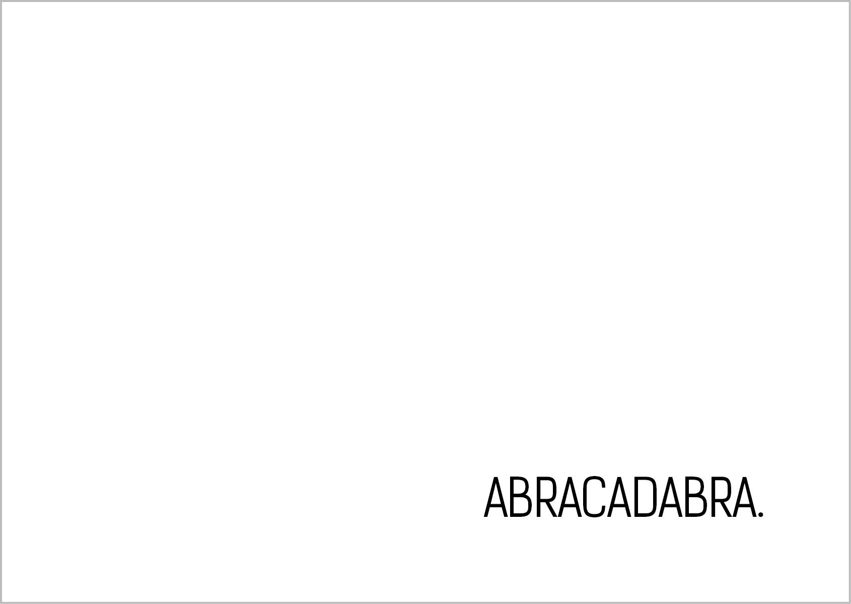 Postkarte Abracadabra Postkarte Abracadabra