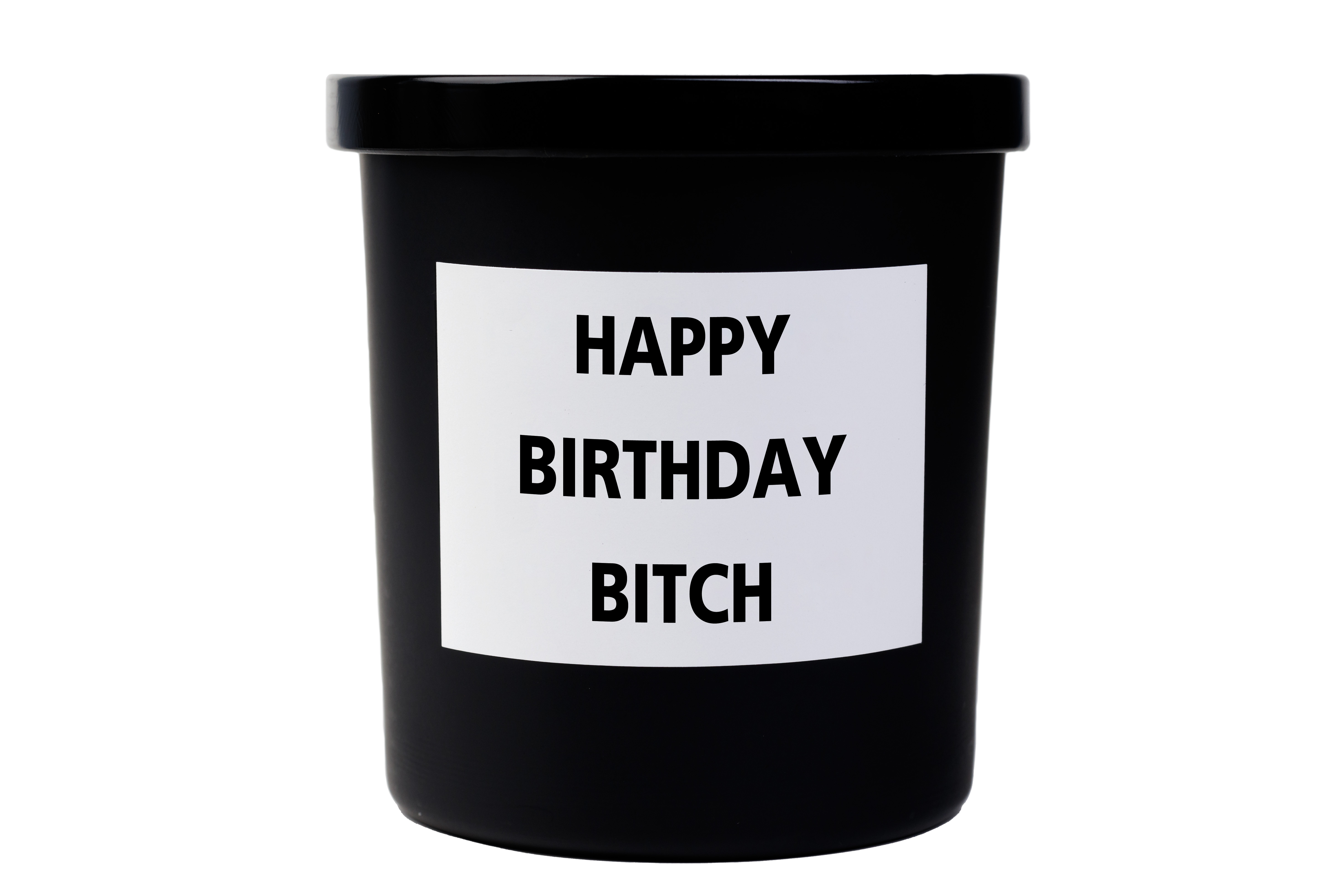 Duftkerze schwarz "Happy Birthday Bitch"