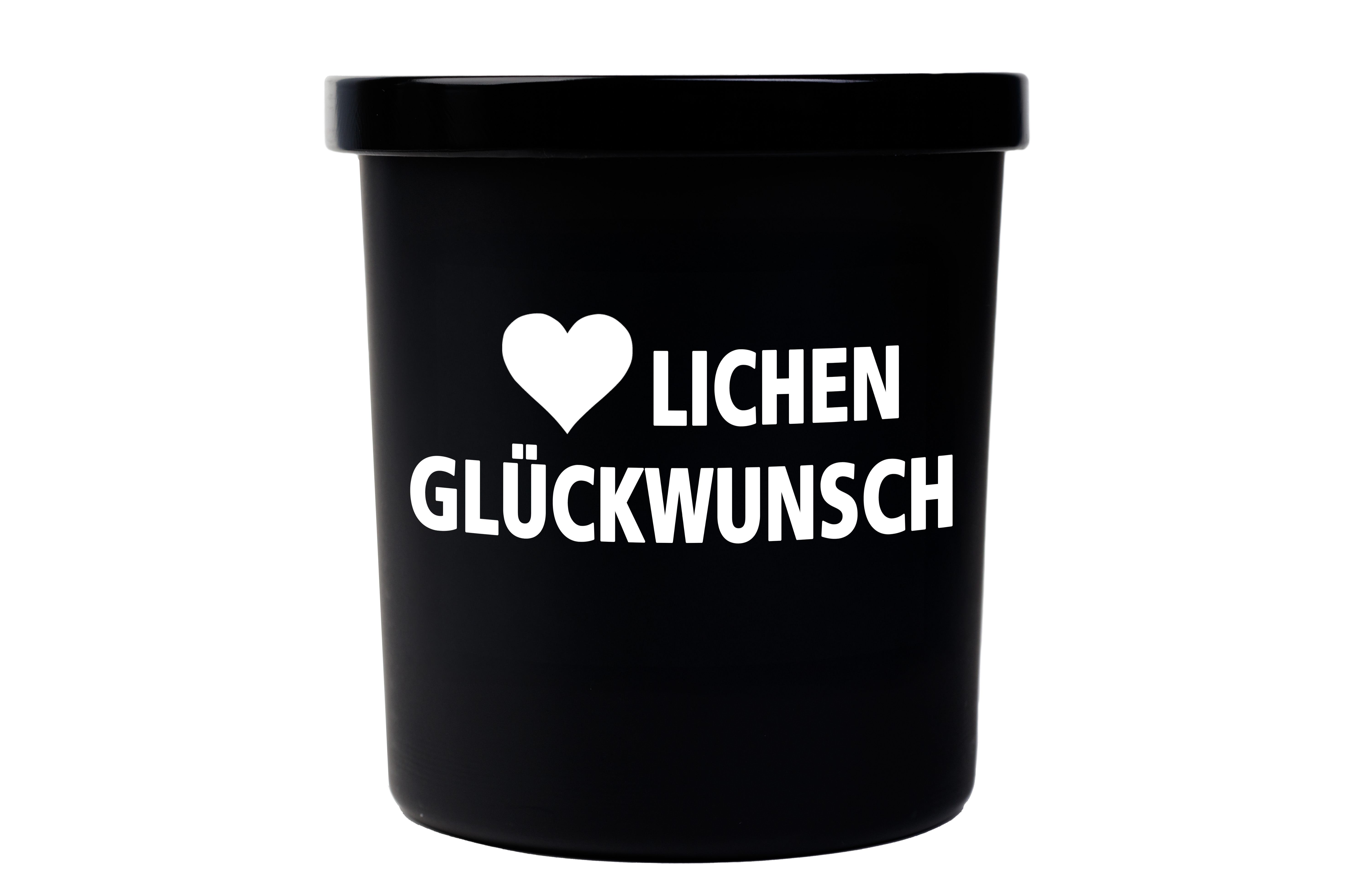 Spruchkerze "(Herz)lichen Glückwunsch"