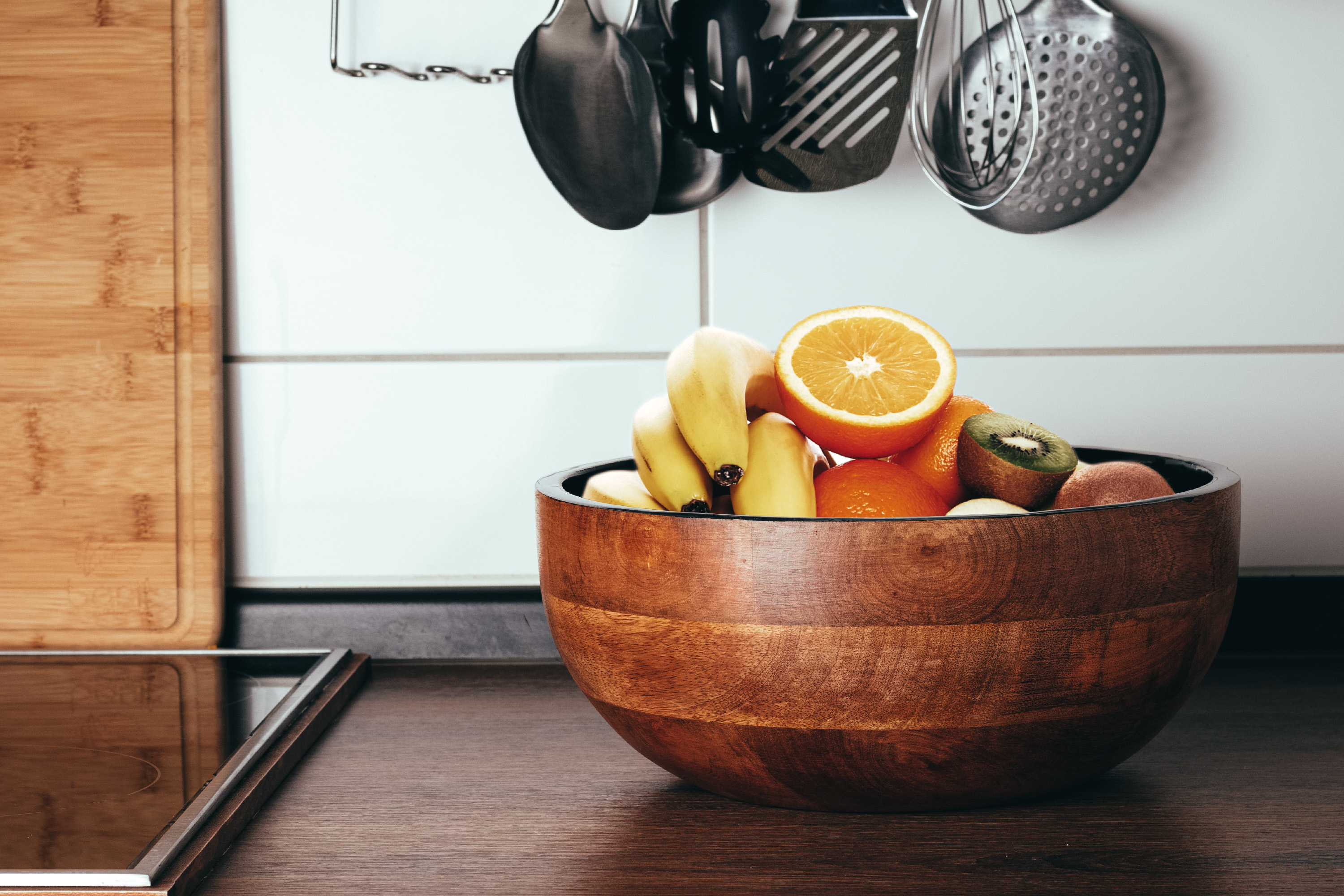 Kimona Obstschale Aus Mangoholz - Handgefertigt - 25,4x25,4cm - Natürliche Holzoptik