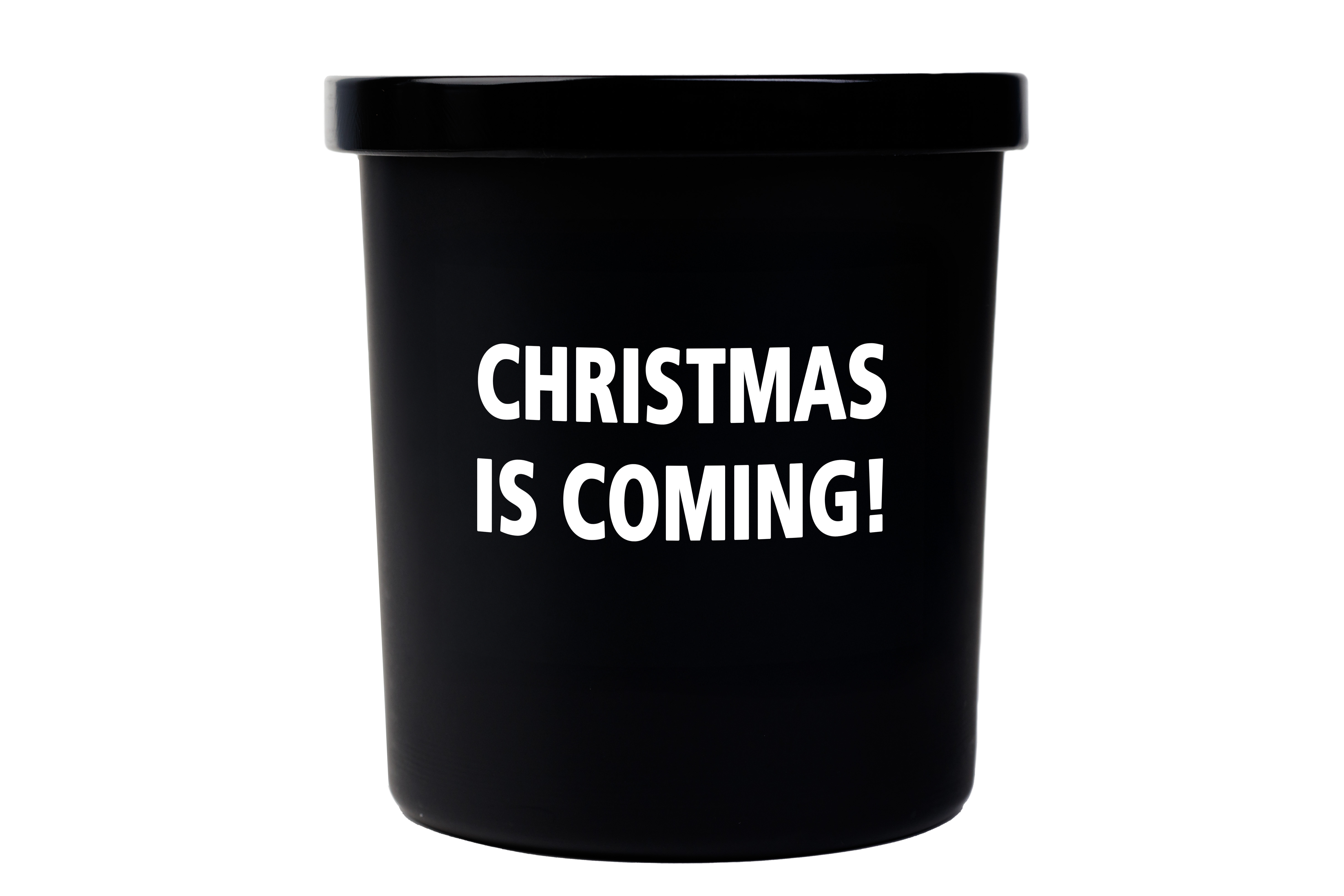 Spruchkerze "Christmas is coming" 