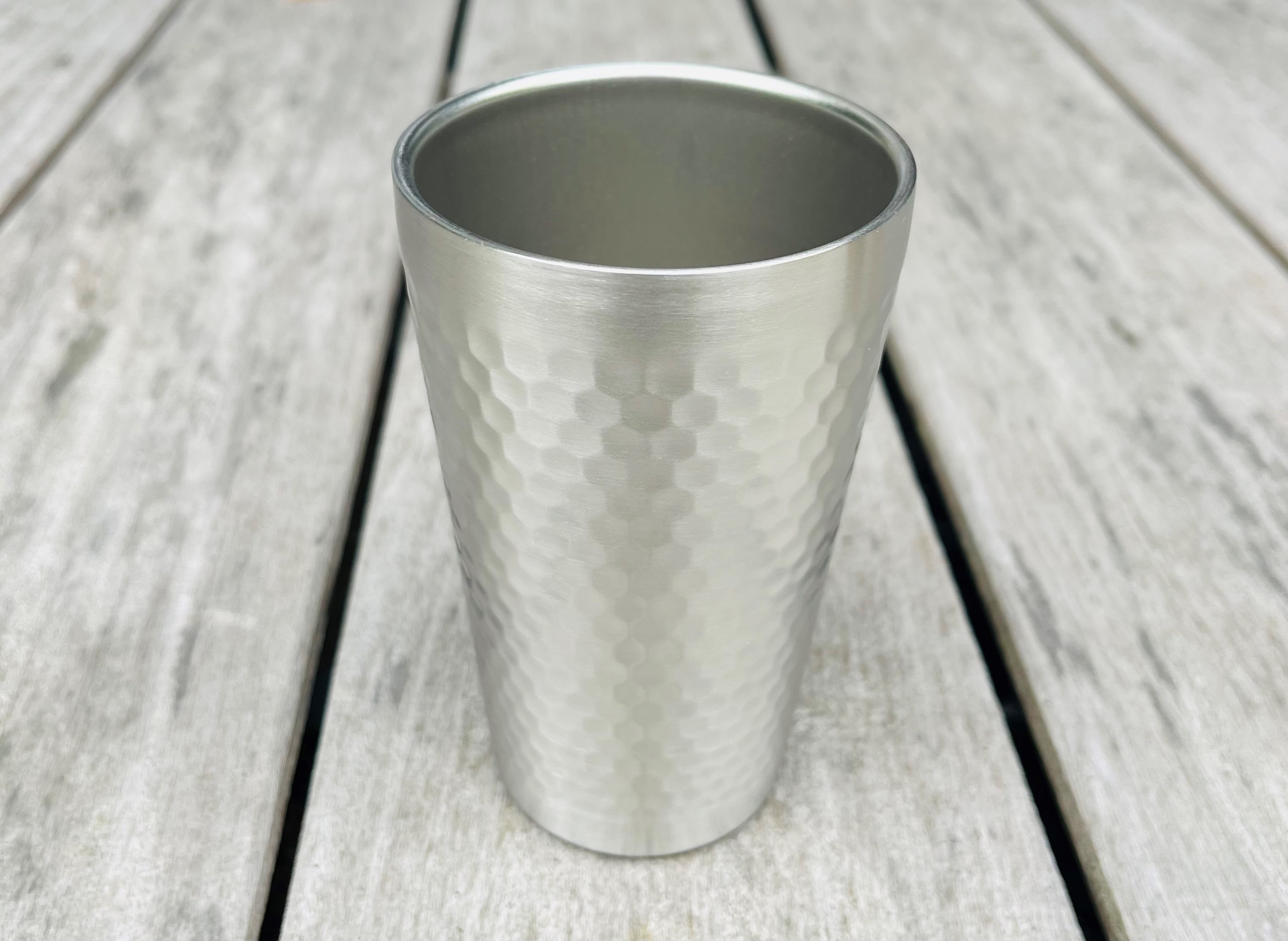 Edelstahlbecher gerändelt doppelwandig, 350ml , Silber Edelstahlbecher gerändelt doppelwandig, 350ml , Silber
