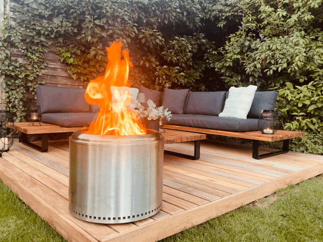 Bonfire-Feuertrommel XL Edelstahl - rauchfrei