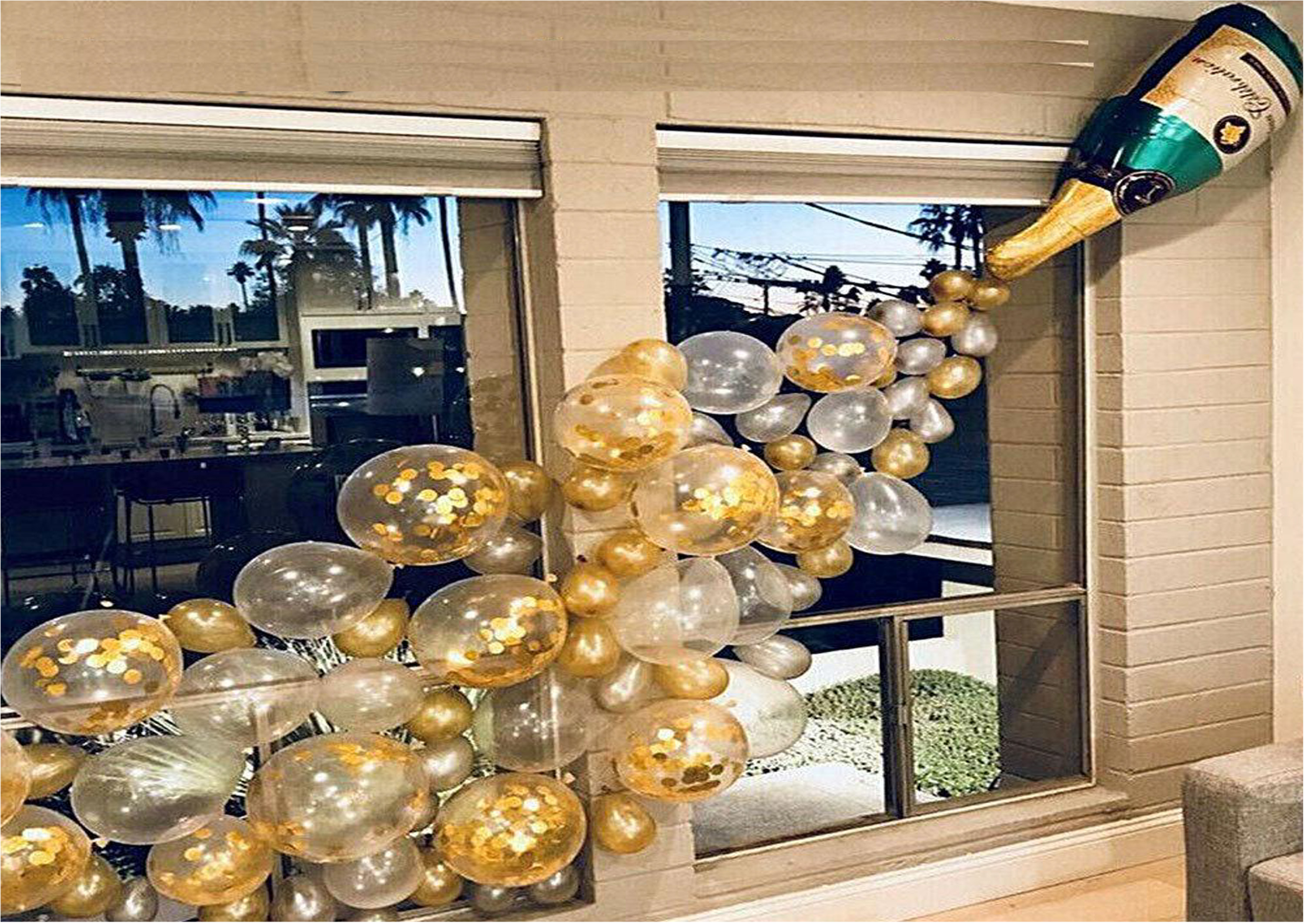 Ballon-Girlande champagner/gold 42-teilig
