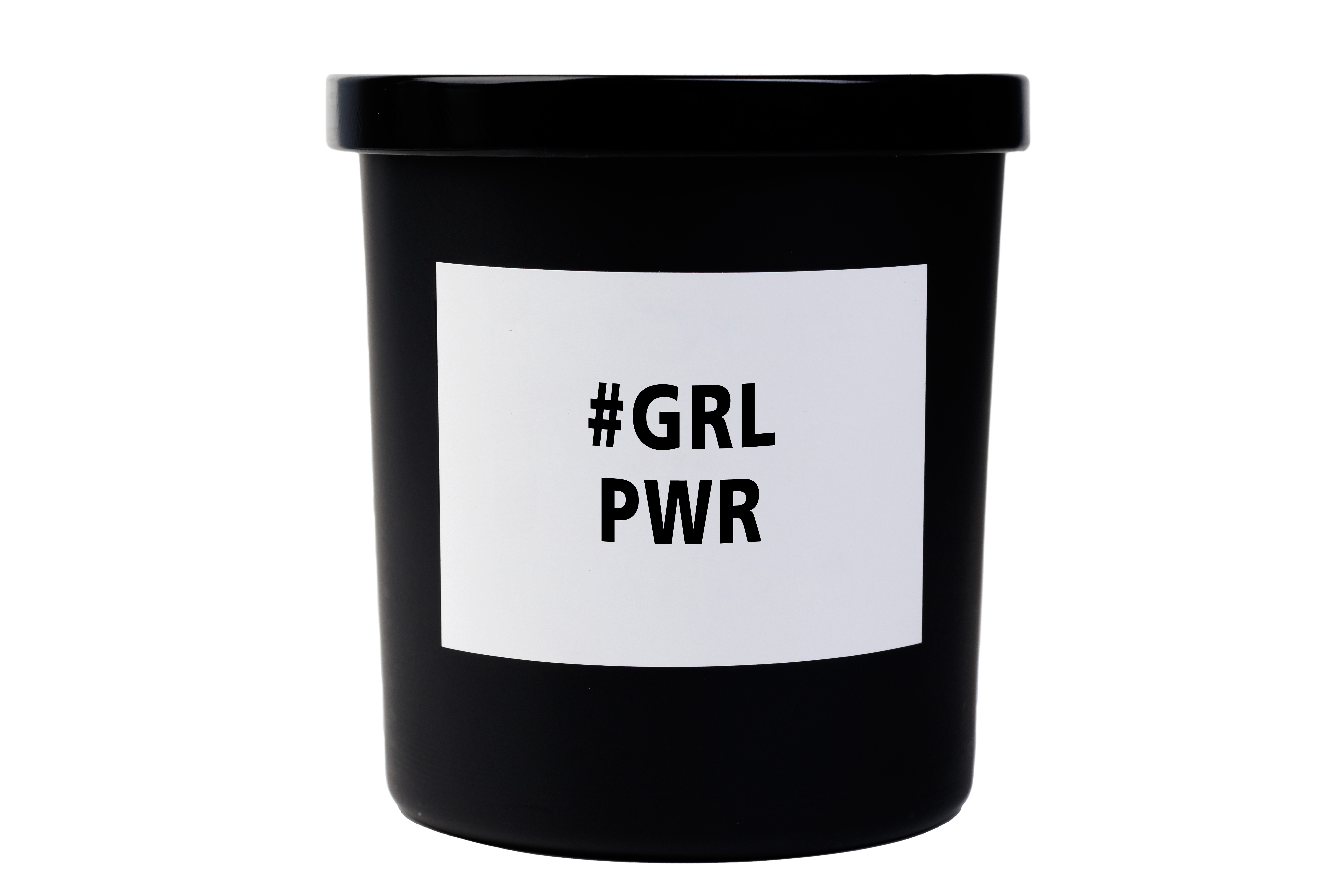 Duftkerze schwarz "#GRL PWR"